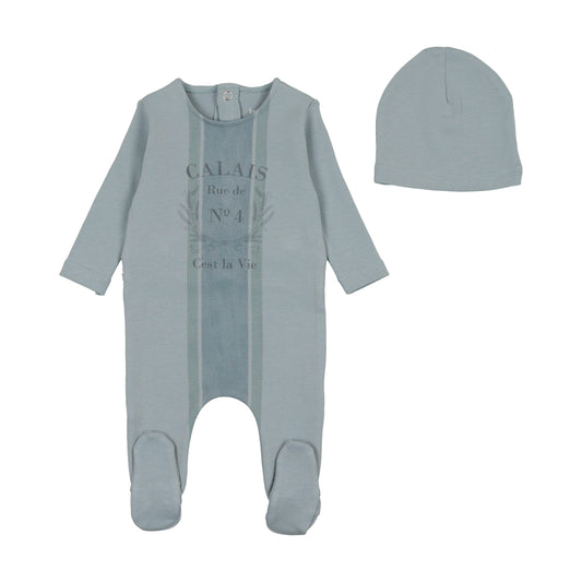 BEE & DEE MEDIUM BLUE VINTAGE FRENCH FOOTIE WITH BEANIE [FINAL SALE]