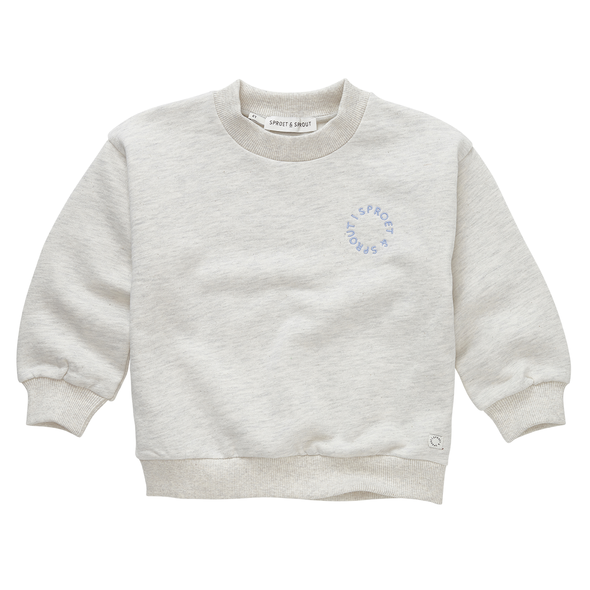 SPROET & SPROUT LIGHT GREY LOGO PATCH SWEATSHIRT