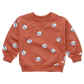 SPROET & SPROUT RUST RIBBED NECK GRAPHIC SWEATSHIRT