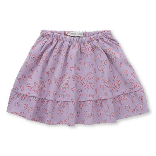 SPROET & SPROUT LAVENDER/RED HEART PRINT SKIRT