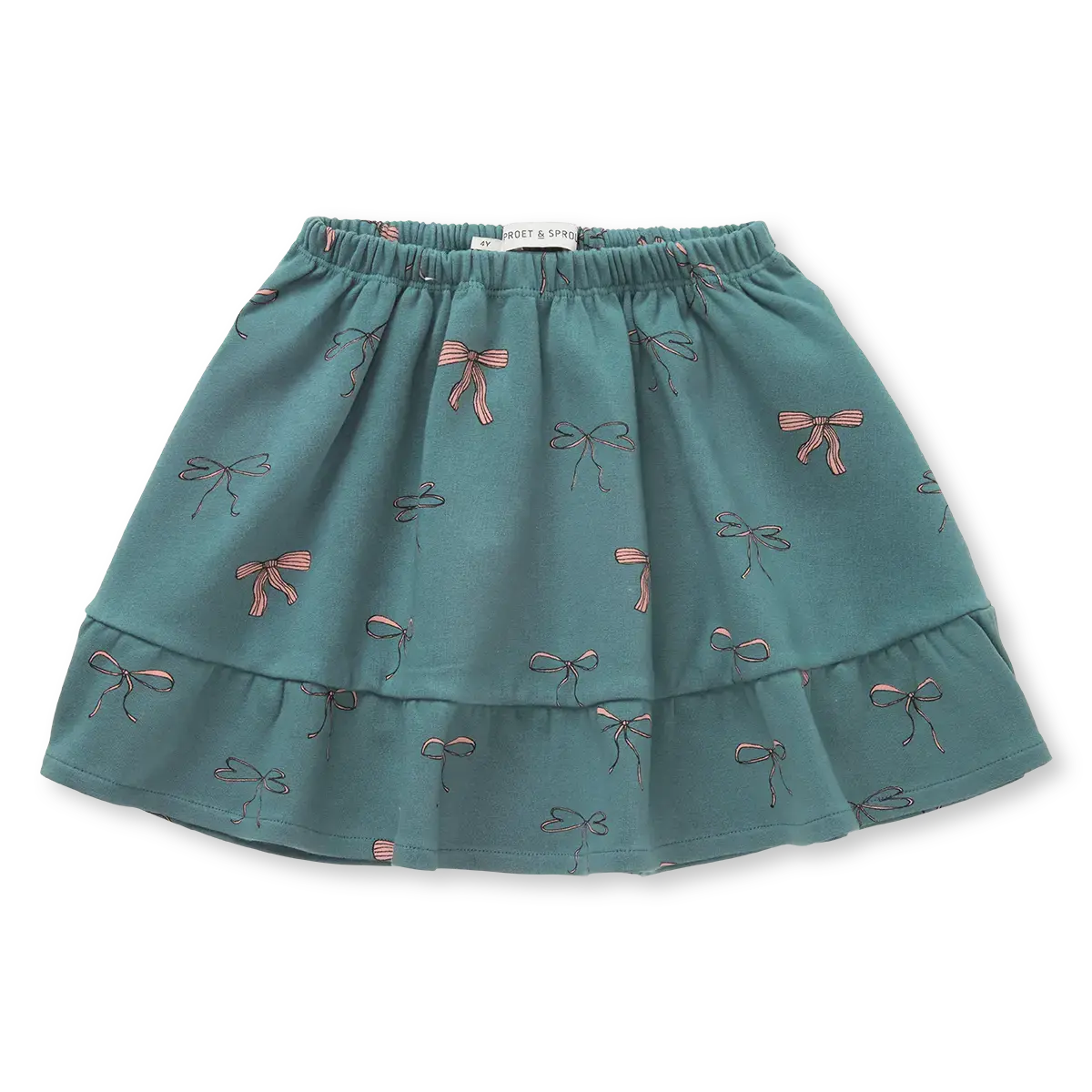SPROET & SPROUT TEAL/PINK BOW PRINT SKIRT