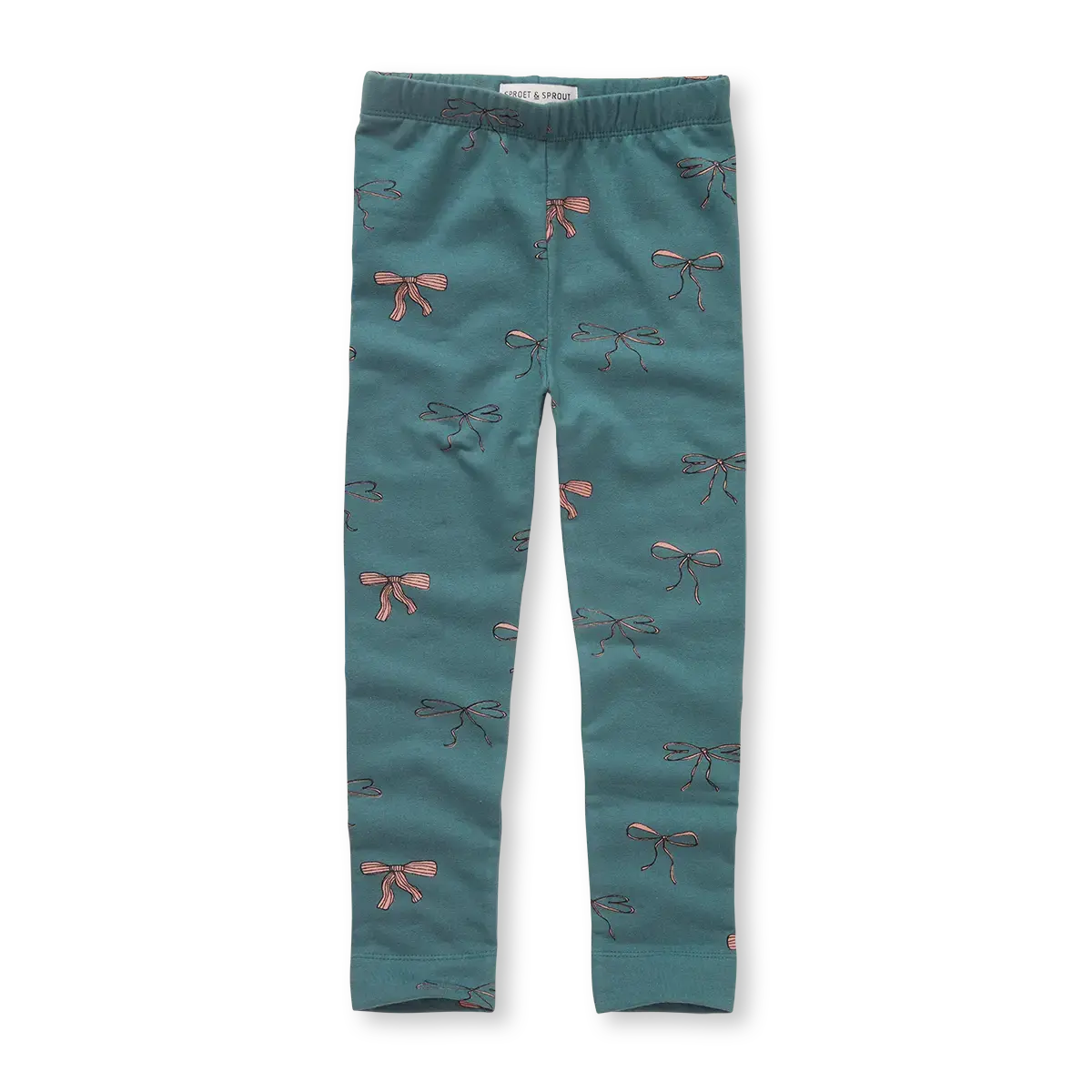 SPROET & SPROUT TEAL/PINK BOW PRINT LEGGING