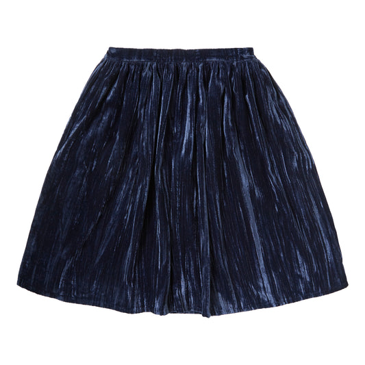 TOCOTO VINTAGE NAVY VELVET MIDI SKIRT