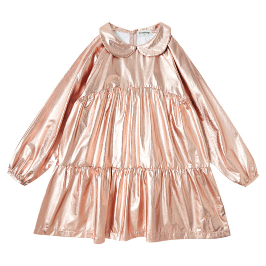 TOCOTO VINTAGE PINK FOIL TIERED DRESS [FINAL SALE]