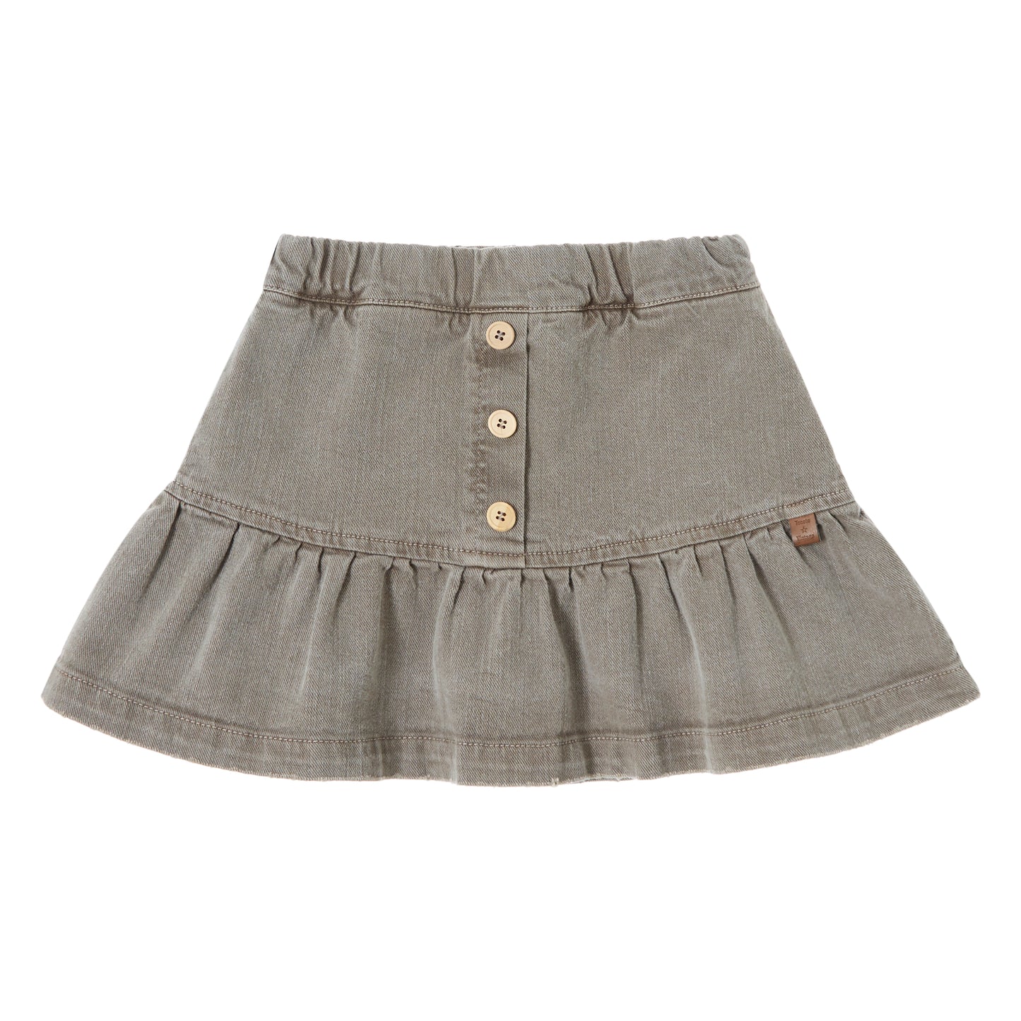 TOCOTO VINTAGE BROWN DENIM BUTTON SKIRT