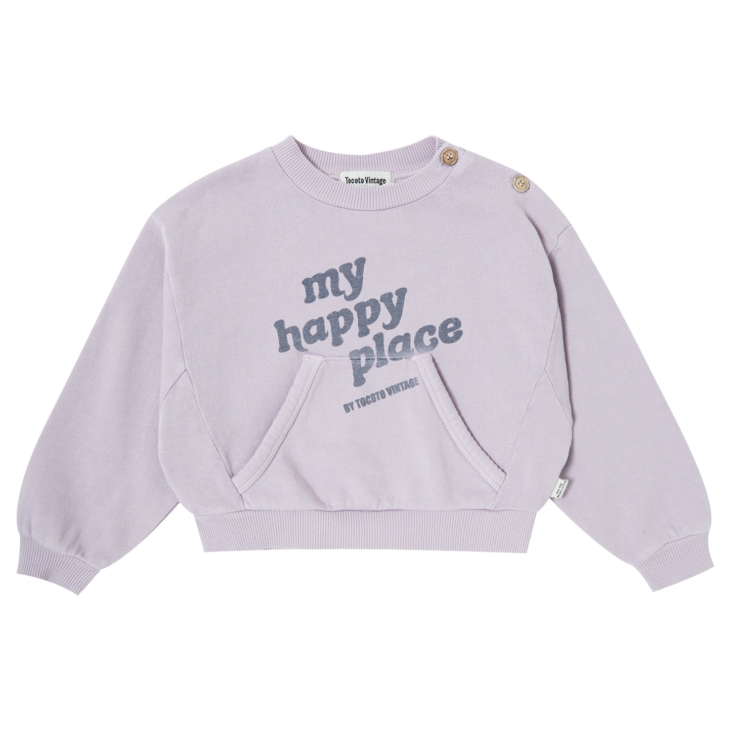 TOCOTO VINTAGE LILAC POCKET SWEATSHIRT