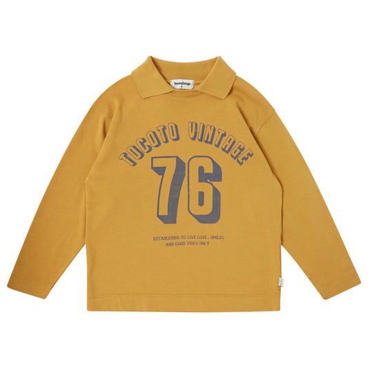 TOCOTO VINTAGE MUSTARD LOGO POLO TSHIRT [FINAL SALE]