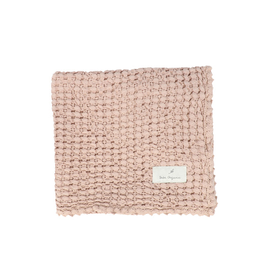 BEBE ORGANIC PINK WAFFLE BLANKET [FINAL SALE]