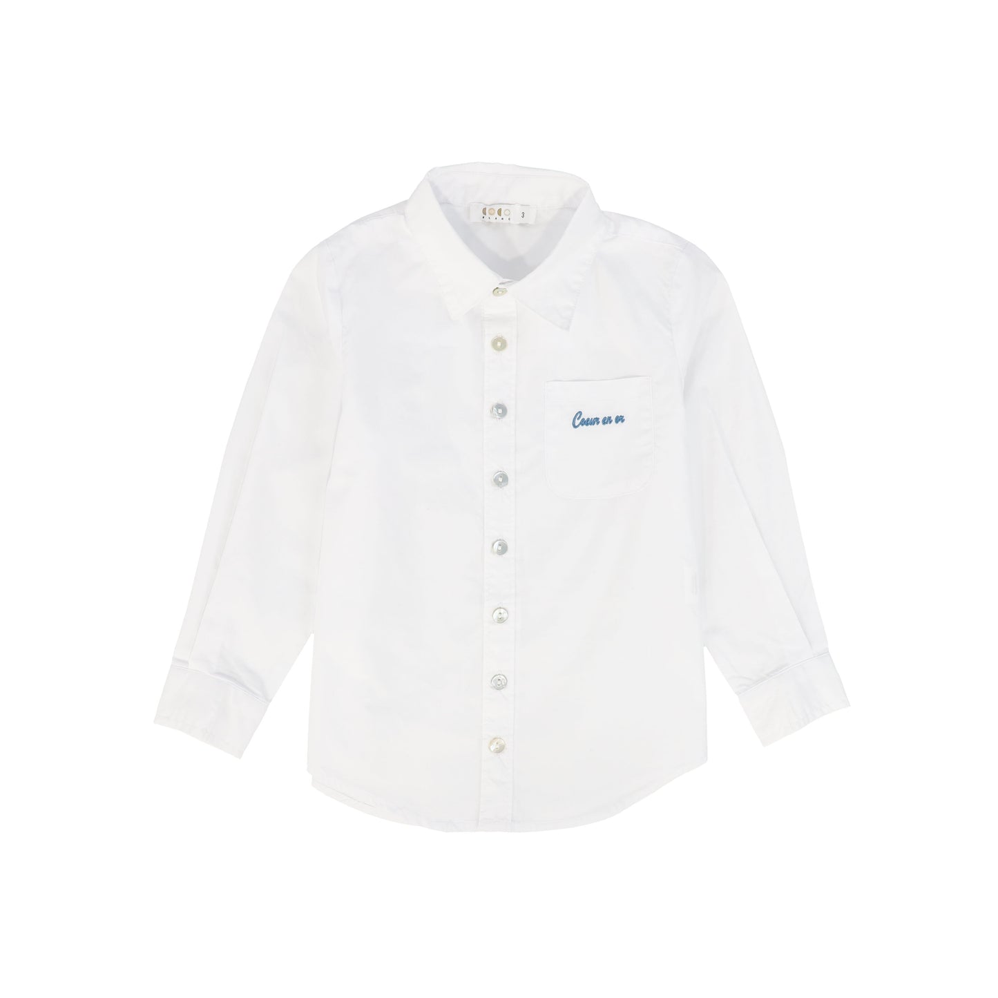 COCO BLANC WHITE LOGO BUTTON DOWN SHIRT