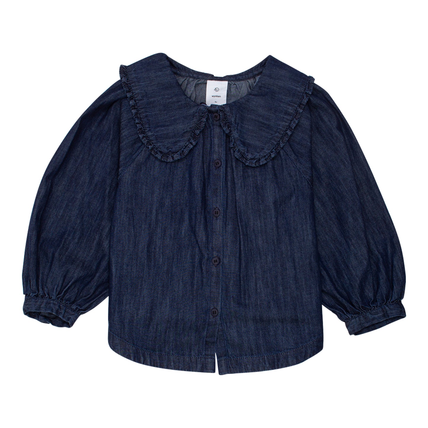 WYNKEN MID BLUE DENIM COLLAR TOP