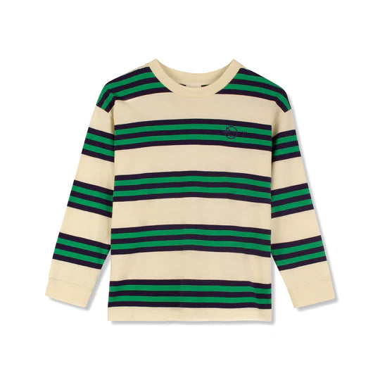 WYNKEN NAVY/GREEN STRIPED TEE