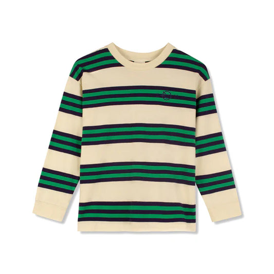 WYNKEN NAVY/GREEN STRIPED TEE
