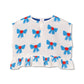 WYNKEN WHITE/BLUE BOW RUFFLE TOP
