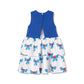WYNKEN WHITE/BLUE BOW DRESS