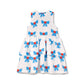 WYNKEN WHITE/BLUE BOW DRESS
