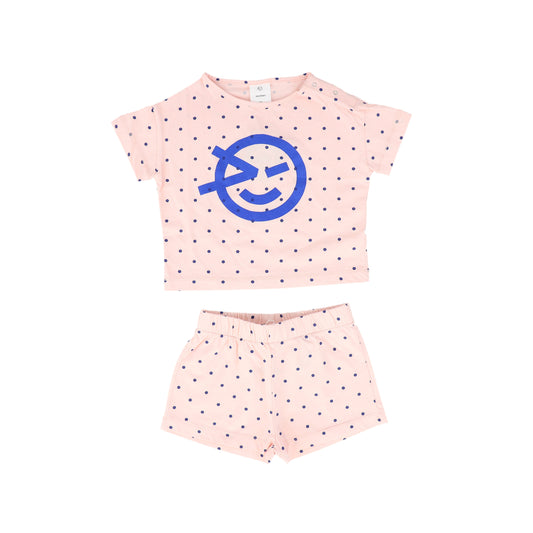 WYNKEN PINK/NAVY DOTTED SET