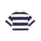WYNKEN NAVY/WHITE STRIPED COLLARED CROPPED SHIRT