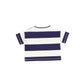 WYNKEN NAVY/WHITE STRIPED WORDED TEE