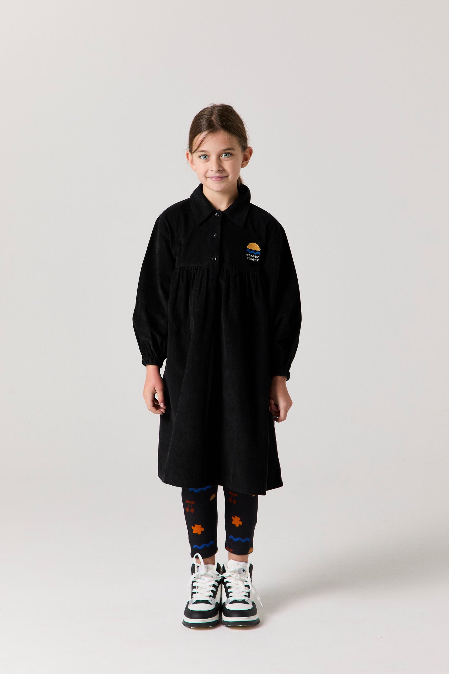 WANDER & WONDER BLACK CORDUROY DRESS