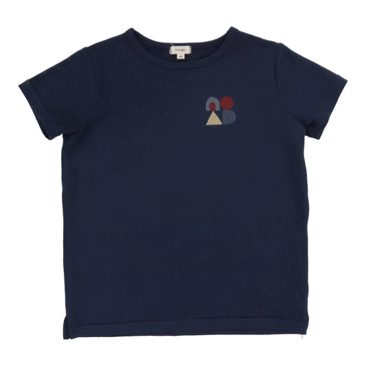 LIL LEGS NAVY GEOMETRIC T-SHIRT