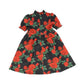 NICOLE MILLER BLACK RUFFLE ROSE PRINT DRESS [Final Sale]