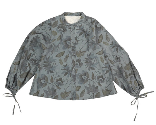 NOMA GREY FLORAL LINE PRINT BLOUSE