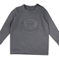 BELATI DUSTY BLUE EMBOSSED LOGO KNIT SWEATER