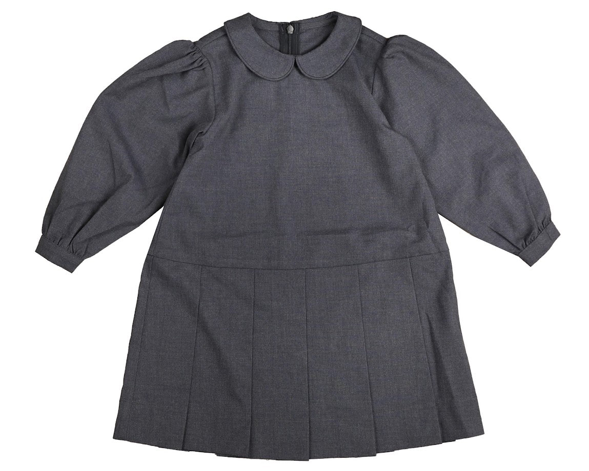NOMA DUSKY BLUE PETER PAN COLLAR DROP WAIST DRESS