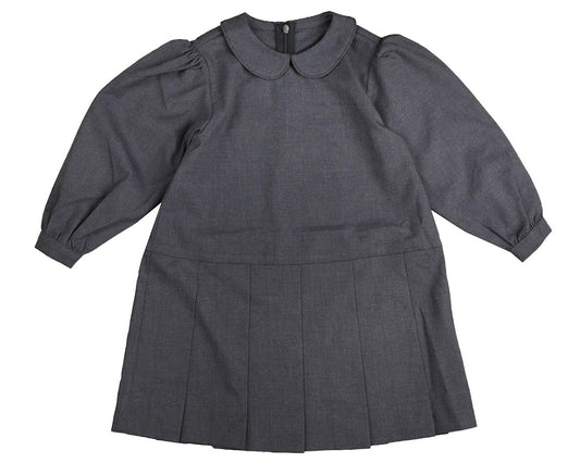 NOMA DUSKY BLUE PETER PAN COLLAR DROP WAIST DRESS