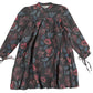 NOMA NAVY/RED FLORAL LINE PRINT DRESS