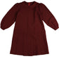 NOMA BURGUNDY PETER PAN COLLAR DROP WAIST DRESS