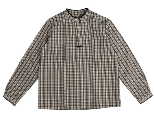 BELATI NAVY MANDERIN COLLAR SHIRT