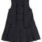 BELATI NAVY VELVET TRIM PLEAT JERSEY DRESS