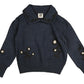 NOMA DUSKY BLUE EMBROIDERED FLORAL KNIT SWEATER