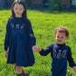 PEACH KIDS BLUE DENIM BUTTON OVERALLS
