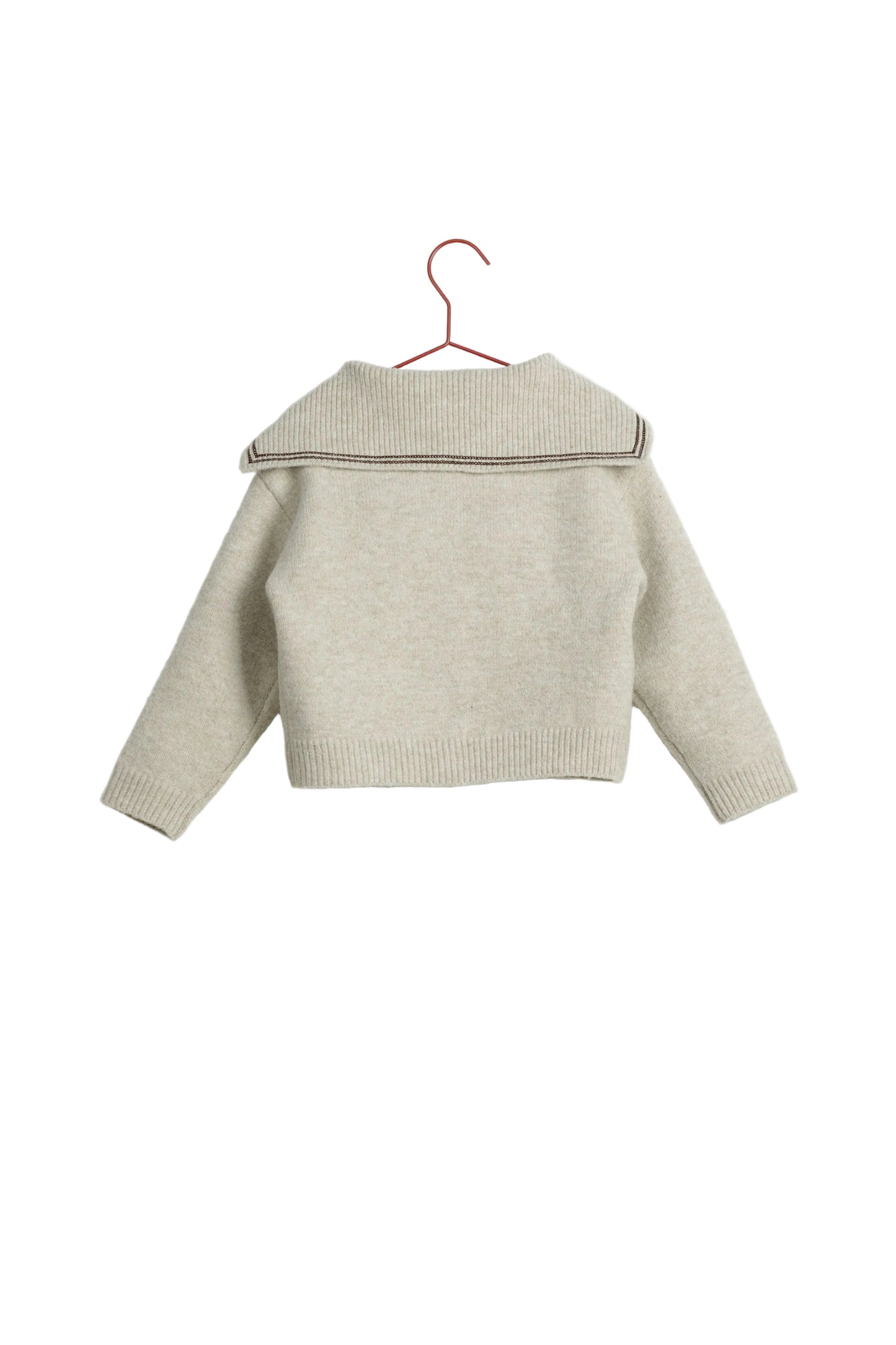 PLEASE MOM NATURAL SAILOR COLLAR KNIT SWEATER