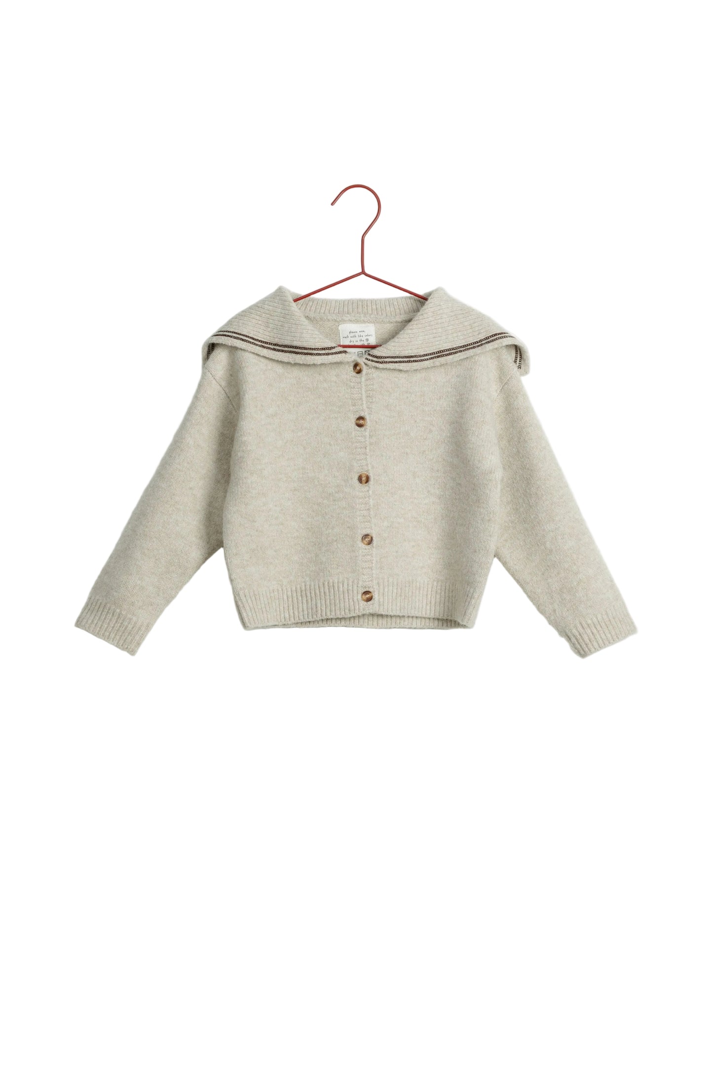 PLEASE MOM NATURAL SAILOR COLLAR KNIT SWEATER