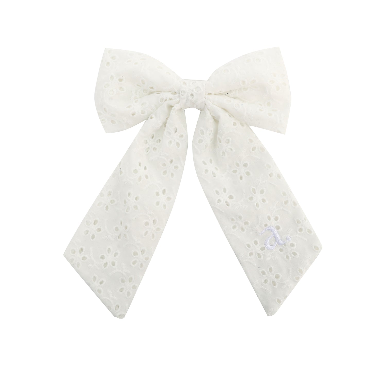 ARCHI WHITE EYELET BOW [FINAL SALE]