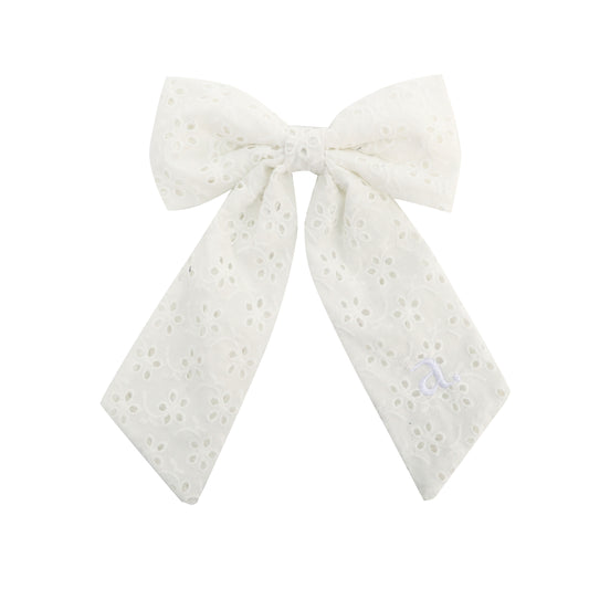 ARCHI WHITE EYELET BOW [FINAL SALE]