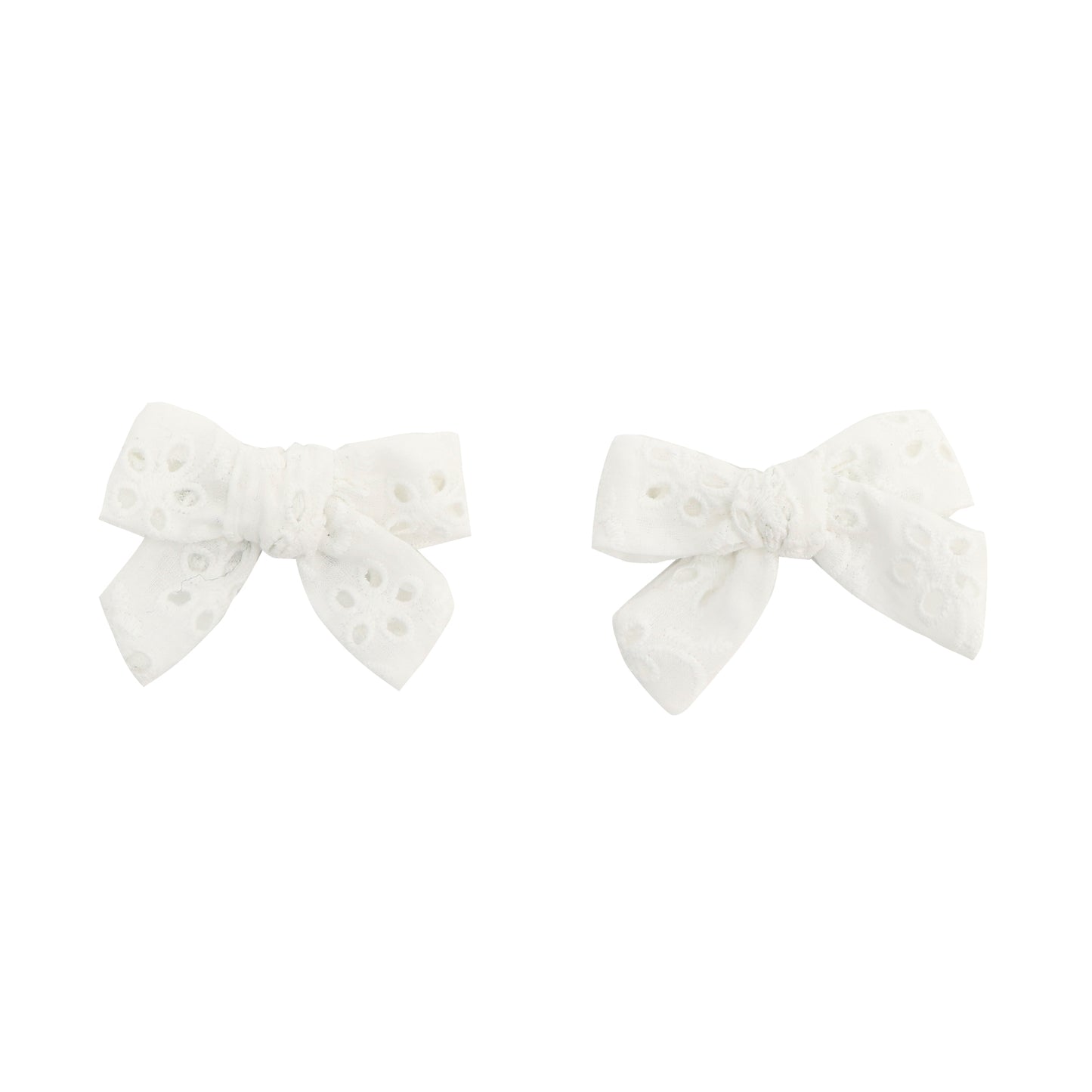 ARCHI WHITE EYELET MINI BOWS [FINAL SALE]