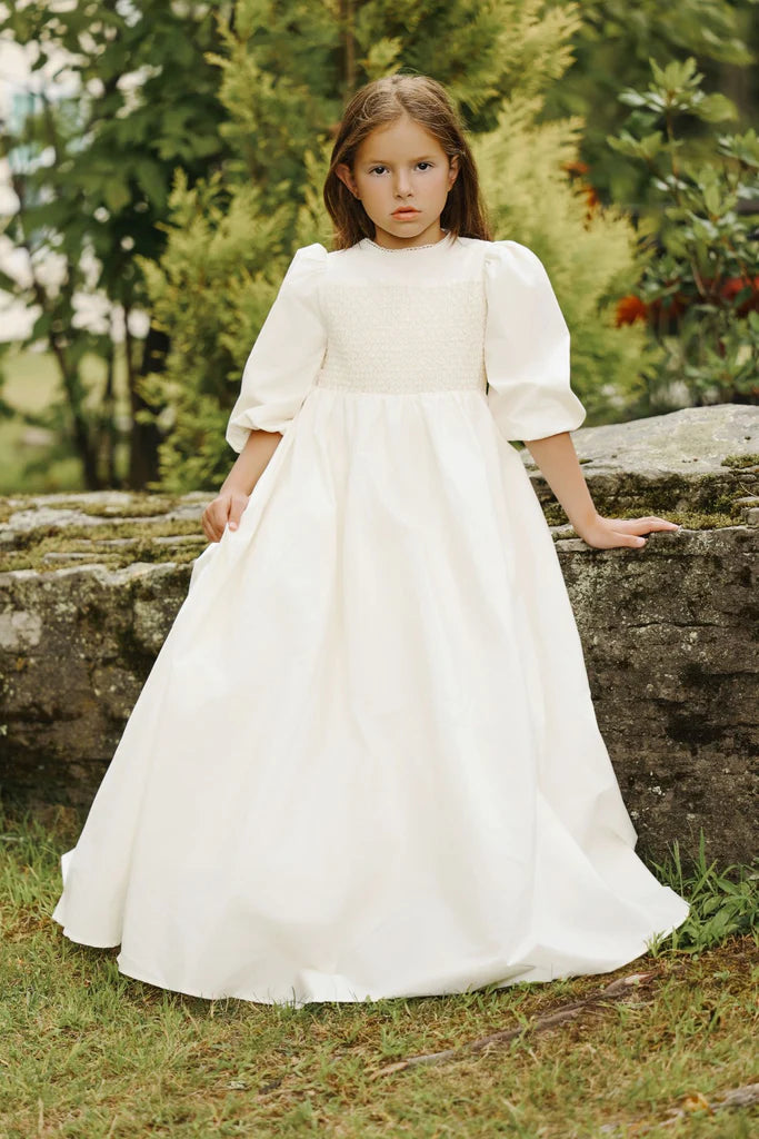 LITTLE TEMPEST WHITE TAFFETA GOWN