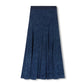 VIBE MID BLUE MINERAL WASH PANEL MIDI SKIRT