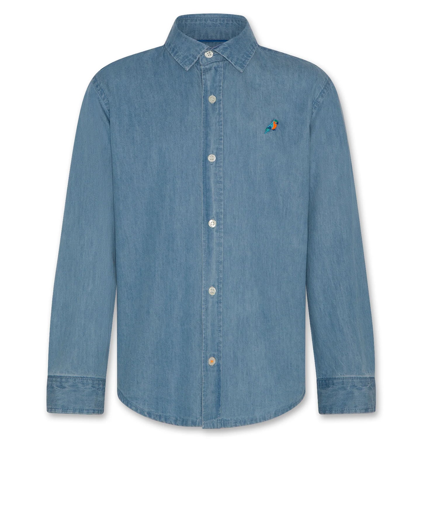 AO76 DENIM COLLARED BUTTON DOWN SHIRT