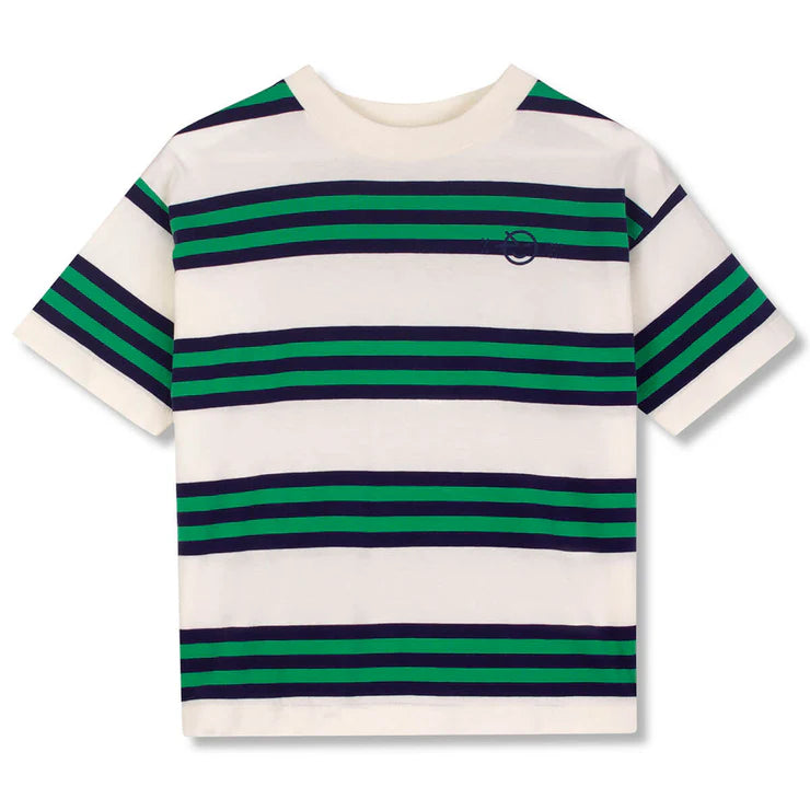 WYNKEN GREEN/NAVY STRIPED TEE
