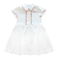 LITTLE PARNI WHITE SCALLOP STITCH COLLAR DRESS