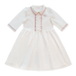 LITTLE PARNI WHITE SCALLOP STITCH COLLAR DRESS