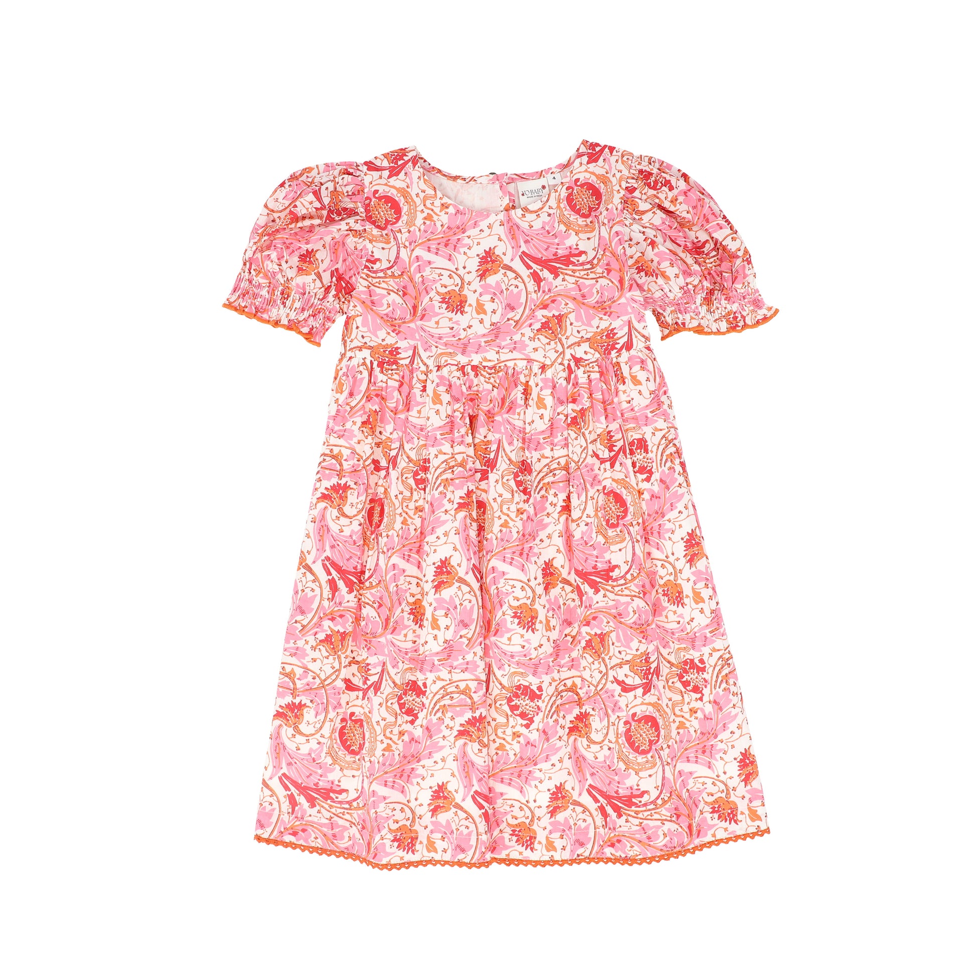 Hot Pink Floral Pleat Dress | Size 6 by Yo Baby Hot Pink Floral Pleat Dress | Size 6 by Yo Baby