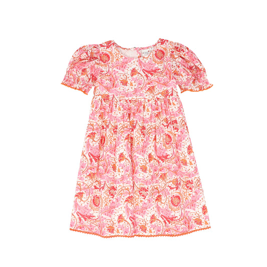 YO BABY HOT PINK FLORAL PLEAT DRESS