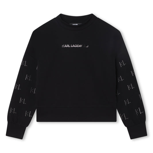 KARL LAGERFELD BLACK STUD LOGO SWEATER [Final Sale]