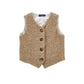 ERMANO SCERVINO BROWN CHEVRON WOOL BUTTON VEST